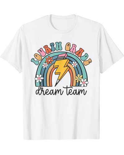 Caterpillar Back To School Fourth Grade Teacher 4th Grade Dream Team T-shirt - White