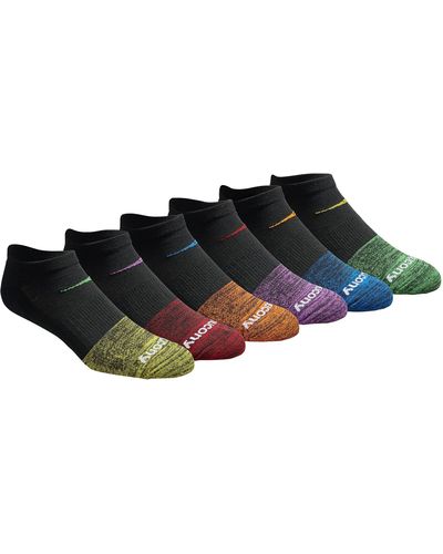 Saucony Multi-pack Mesh Ventilating Comfort Fit Performance No-show Socks - Black