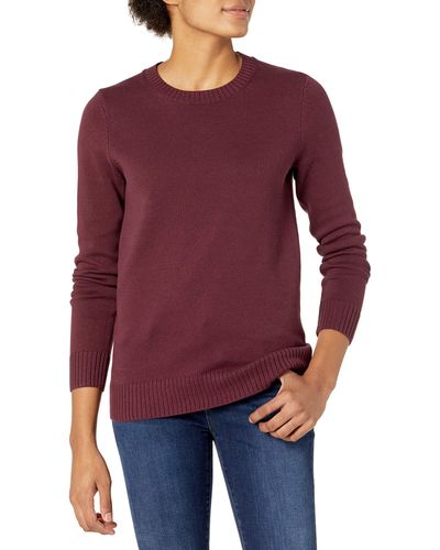 Amazon Essentials 100% Cotton Crewneck Sweater Suéter - Morado