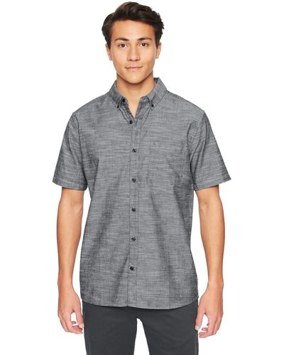 Hurley One And Only Textured Short Sleeve Button Up - Black