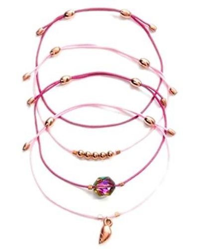 ALEX AND ANI Conch Shell Cord Set Of 4:shiny Rose Gold:pink