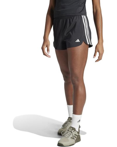 adidas Pacer Training 3-stripes Woven High-rise Shorts - Black