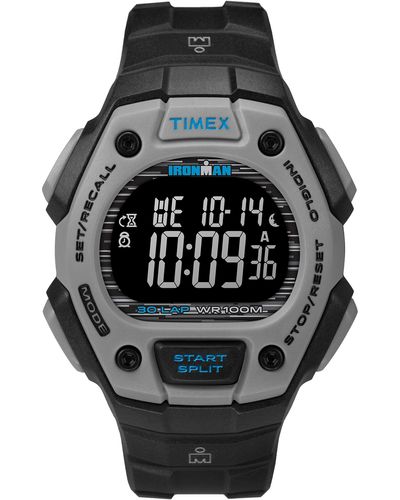 Timex Ironman Classic 30 38mm Watch – Gray & Black Case Negative Display With Black Resin
