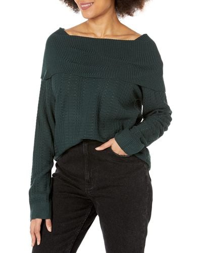 Calvin Klein Heavy Text Stitch Comfortable Long Sleeve Breathable Sweater - Green