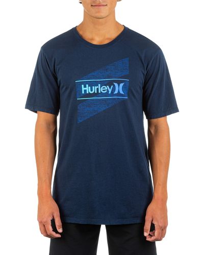 Hurley Mens Icon Slash Gradient T-shirt T Shirt - Blue