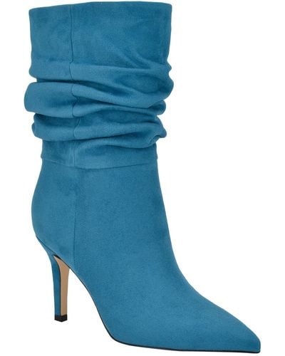 Nine West Slouch Mid Calf Boot - Blue
