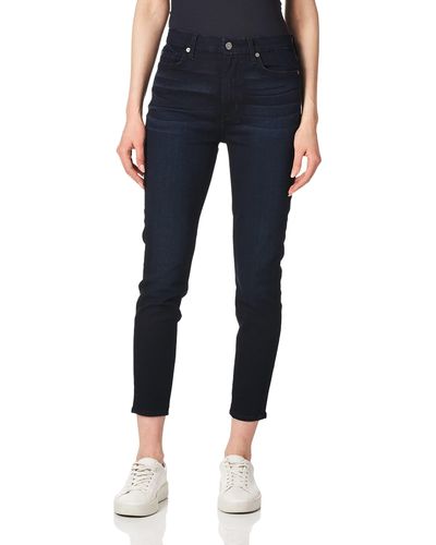 7 For All Mankind High-waist Ankle Skinny In Fletcher Drive - Blue