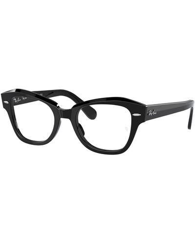 Ray-Ban Rx5486 State Street Cat Eye Prescription Eyeglass Frames - Black