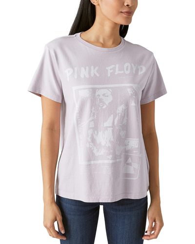 Lucky Brand Short Sleeve Pink Floyd Grunge Graphic Tee - Purple