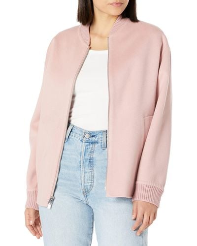 Theory Womens Os Zip Bomber.luxe N Jacket - Pink