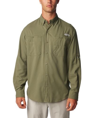Columbia Big And Tall Pfg Tamiami Ii Upf 40 Long Sleeve Fishing Shirt - Green