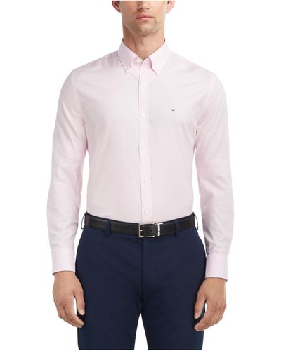 Tommy Hilfiger Dress Shirt Slim Fit Stretch Oxford - White