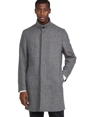 Theory Belvin Twist Wool Overcoat - Gray