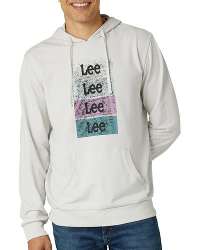 Lee Jeans Mens Long Sve Hoodie Hooded Sweatshirt - Gray