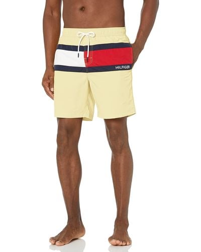 Tommy Hilfiger Big & Tall 7" Logo Swim Trunks With Quick Dry - Multicolor