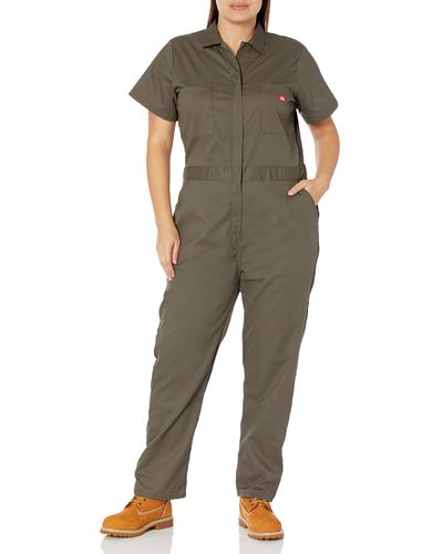 Dickies Plus Size Flex Short Sleeve Coverall - Green