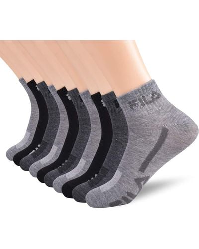Fila Mens Racing Striped Quarter Socks - Gray