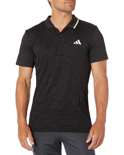 adidas Standard Tennis London Freelift Polo Shirt - Black