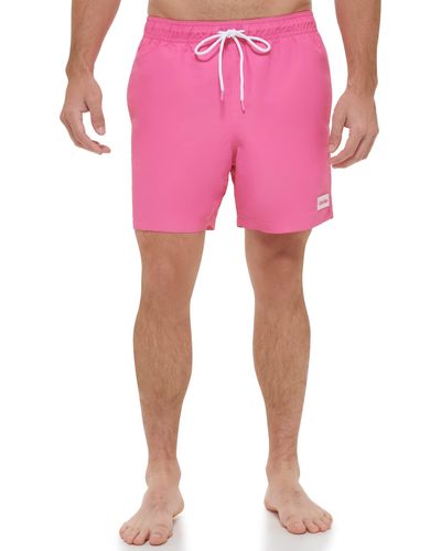 Calvin Klein Standard Uv Protected Quick Dry Swim Trunk - Pink