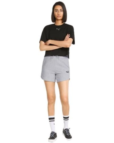 PUMA Womens Essentials 5" High Waist Shorts - Black