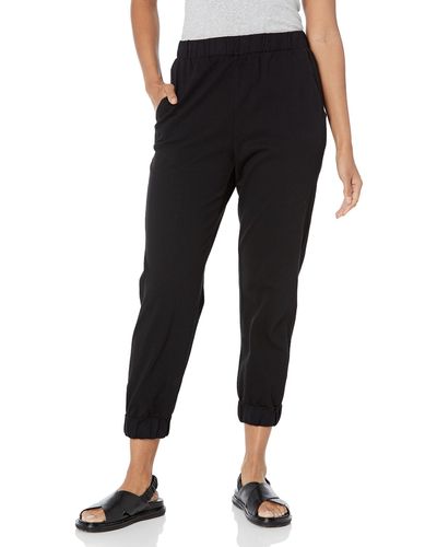 Velvet By Graham & Spencer Emma Light Structured Cotton Pants - Black