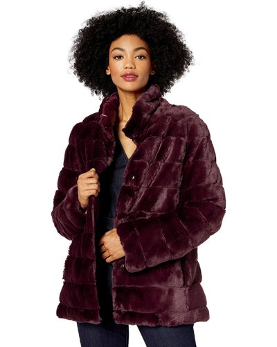 Kensie Faux Fur Reversible Coat - Multicolor