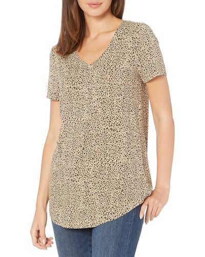 Amazon Essentials Relaxed-fit Short-sleeve V-neck Tunic - Natural