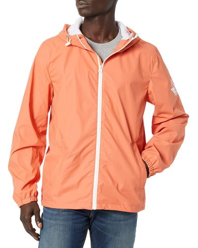 Dockers Hooded Waterproof Rain Jacket - Orange