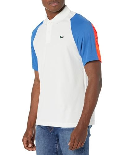 Lacoste Contemporary Collection's Short Sleeve Regular Fit Polo With Colorblocking - Blue