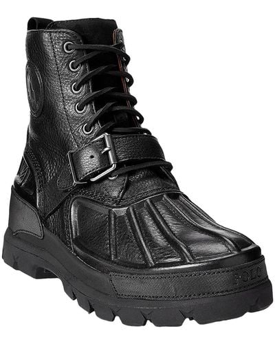 Polo Ralph Lauren S Oslo High-s Leather Fashion Boot - Black