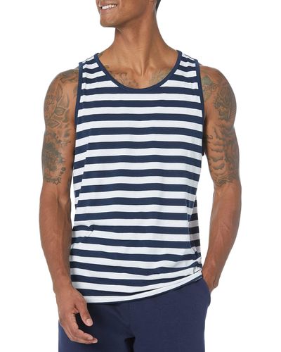 Amazon Essentials Regular-fit Stripe Tank Top T-shirt - Blue