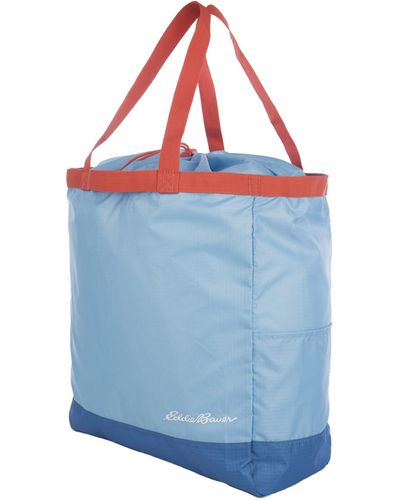 Eddie Bauer Stowaway Packable 25l Cinch Tote With Adjustable Cord-lock Closure And Exterior Slip Pocket - Blue