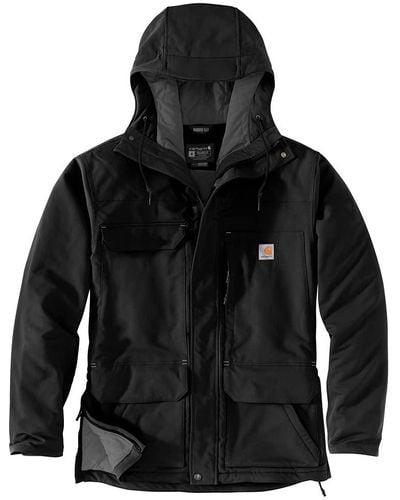Carhartt Super Dux Relaxed Fit Insulated Traditional Bonded Chore Coat - Schwarz
