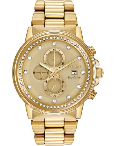 Citizen Eco-drive Classic Crystal Watch In Gold-tone Stainless Steel - Metallic
