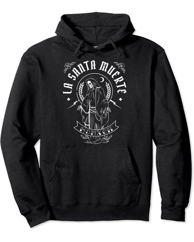 Perry Ellis The La Santa Muertes Gift Female Deity Mexican For Pullover Hoodie - Black