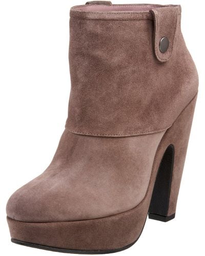 Robert Clergerie Dix Bootie,taupe V. Suede,7.5 B - Brown