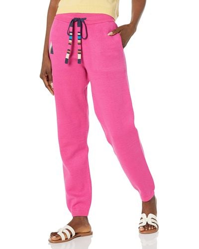 Monrow Hb0662-supersoft Sweater Knit Sweat W/stripe Cord - Pink