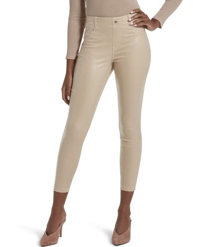 Kendall + Kylie Kendall + Kylie Womens Front Yoke Coated Twill Cropped Midi Leggings - Natural