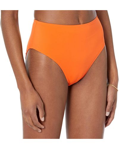 Amazon Essentials Braguita de Biquini Pierna Alta Cintura Alta Mujer - Naranja