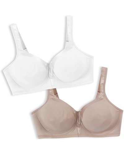 Playtex Womens 18 Hour Silky Soft Smoothing Wireless Us4803 Available With 2-pack Option Full Coverage Bra - White