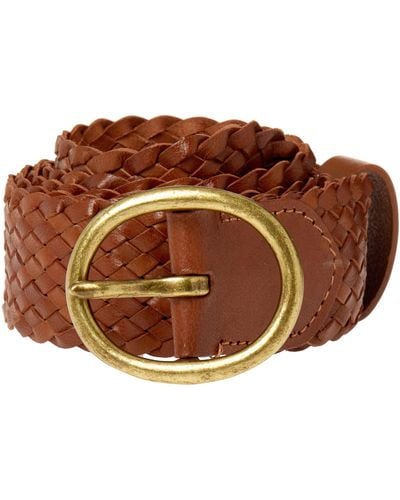 Lucky Brand Woven Leather Belt - Brown