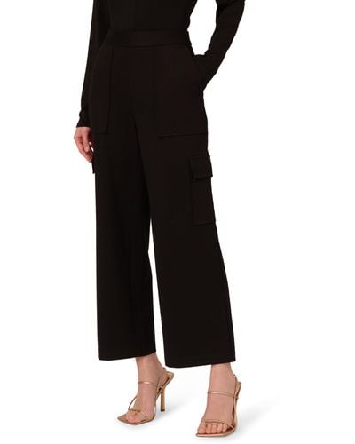 Adrianna Papell Ponte Knit Cargo Pull On Pant - Black