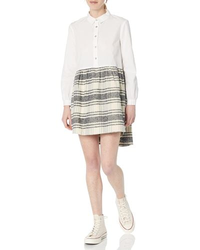 French Connection Arla Flannel Shirt Dress - White