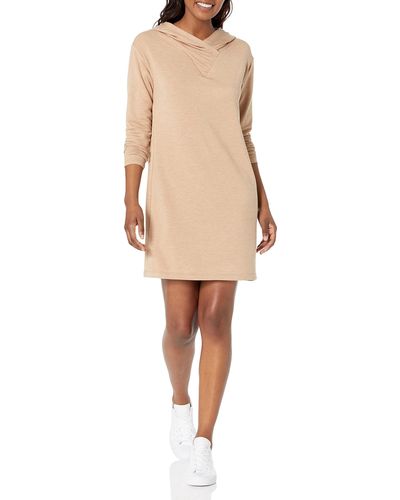Calvin Klein Pull On Long Sleeve Hoodie Dress - Natural