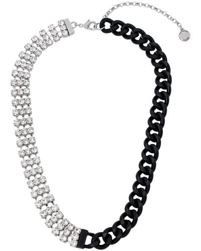 Steve Madden Stone Chain Necklace - Black