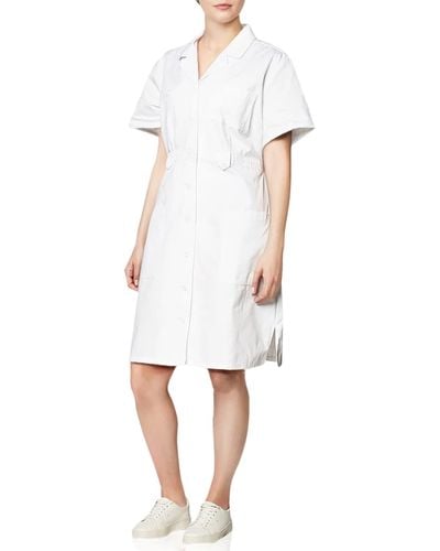 Dickies Womens Button Front Medical Scrubs Dresses - White