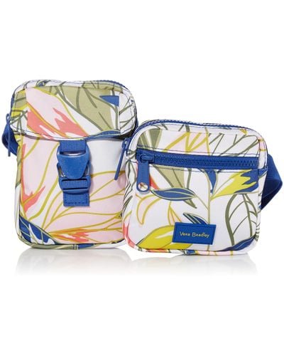 Vera Bradley Recycled Lighten Up Reactive Convertible Belt Bag Sling Crossbody Bag - Blue