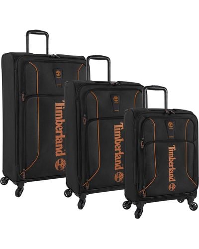 Timberland 3 Piece Hardside Spinner Luggage Suitcase Set - Black