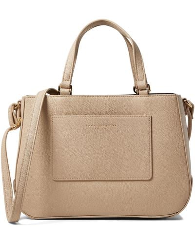 Tommy Hilfiger Dawn Ii Convertible Cz Satchel W/pouch - Natural