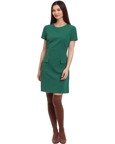 Donna Morgan Patch Pocket Mini Dress - Green